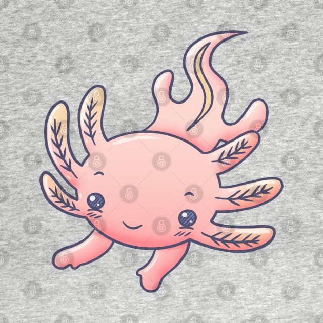 Cute Pink Axolotl for Axolotl Lover by Tamara Lance